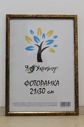 Фоторамка 21Х30, (А4), состареное золото с золотой вставкой, 1210-3055, СТЕКЛО + КАРТОН
