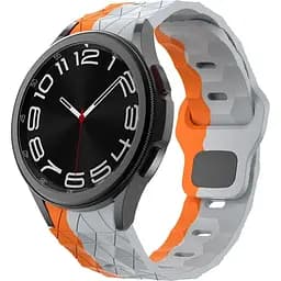 Ремінець силіконовий Samsung Galaxy Watch 4 5 6 7 BeWatch Помаранчево-білий (0140301)