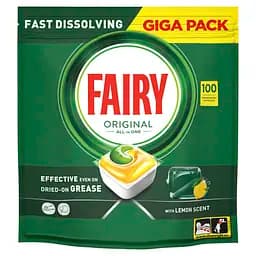 Капсули для посудомийних машин Fairy Original Все-в-1 Лимон 200 шт. (2 уп. x 100 шт.) - мініатюра 3