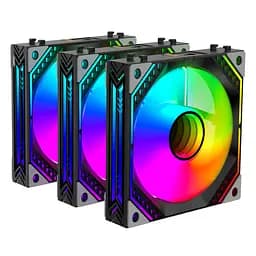 2E Gaming Корпусный вентилятор 2E GAMING Air Cool ACF120MB-ARGB, 3x120мм, 2000rpm, 4pin PWM +5VARGB, 20.5dBa, черный
