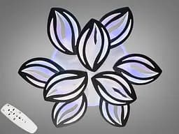 Люстра стельова LED Diasha 8092/6+3BK, 165W, 3200K-6500K, акрил, чорний метал, сучасний стиль для дому