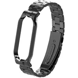 Ремешок для фитнес-браслета Boorui для Xiaomi Mi Band 5 и 6 металлический черный