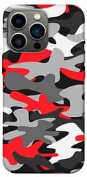 TPU чохол Червоно-сірий камуфляж