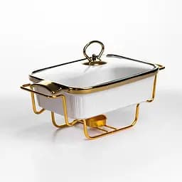 Мармитница фарфоровая Yiwu 1 л на металлической подставке с подогревом 31х16х11 см белый мармит для первых блюд ML850-11