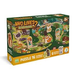 Детский пазл с деревянными фигурками "Кто живет в лесу?" DoDo Toys 300608, 16 элементов