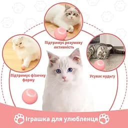 Інтерактивна іграшка м'яч кулька для кота з зарядкою Type-C, котяча розважалка, розумний м'ячик для дресування кішок - мініатюра 9
