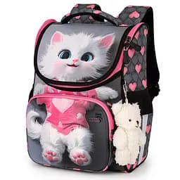 Ортопедичний шкільний рюкзак (ранець) School Standard для хлопчика 570 гр 14,5 літрів Сірий з рожевим