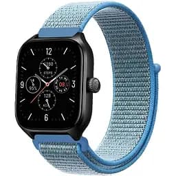 Ремінець нейлоновий на липучці BeWatch Xiaomi Amazfit BIP/GTS/GTR 20 мм Blue (1011342.3UW)