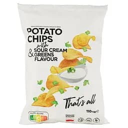 Чипси Премія зі смаком сметани та зелені 110 г
