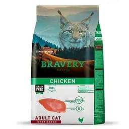 Сухой корм для стерилизованных кошек Bravery Chicken Adult Cat Sterilized, с курицей, 7 кг (7661 BR CHIC STER_7 KG)
