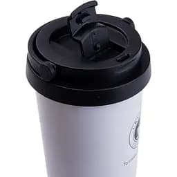 Термочашка Creative Cafe Style 500 мл з ручкою, білий Happy Life HPGM501W - мініатюра 4