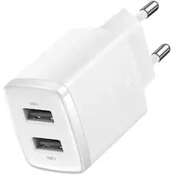 Зарядное устройство Baseus Wall Charger 2xUSB Compact 10.5W White (CCXJ010202)
