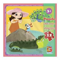 Детский пазл "Зоопарк" G-Toys LZ01, 12 элементов