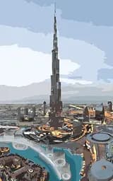 Набір для розпису по номерах Сучасні Дубаї, Strateg, 50x25 см, WW014