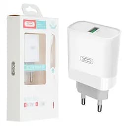 Мережевий зарядний пристрій XO L63 15W FAST EU QC3.0 charger with apple cable Білий - мініатюра 2