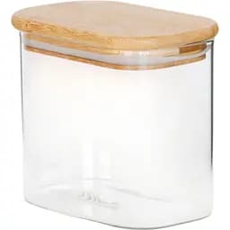 Банка скляна Shelley Glass для зберігання прямокутна з бамбуковою кришкою 700 мл 12x8x10.3 см (BCF12810)