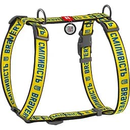 Шлея для собак Waudog Nylon Сміливість, H-подібна, анатомічна, L (50-90х60-100х2,5 см), жовтий (5160-0231)