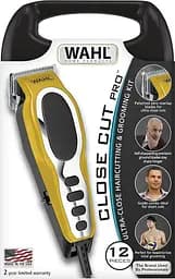 Moser Машинка для стрижки Wahl Close Cut Pro Clipper, від мережі, вібраційний мотор, насадок-6, кейс, сталь, жовтий - мініатюра 8