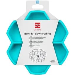 Миска для медленного питания Waudog Silicone 450 мл голубая