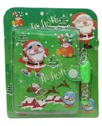 Блокнот на кнопці ПВХ з ручкою-брелоком Новорічний, 45 аркушів