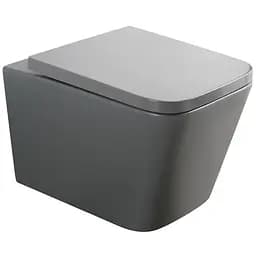 Унитаз подвесной Mixxus Premium Quadro-0305-R gray 510x350x345 мм Rimless MP6656, Графит