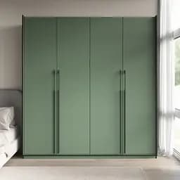 Шкаф для одежды Flamecame в спальню с полочками и штангой на 4 двери FR-19