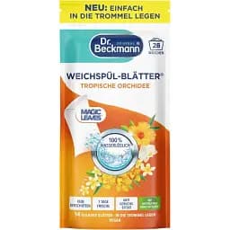 Розчинна серветка-ополіскувач для білизни Dr. Beckmann Magic Leaves Тропічна Орхідея 14 шт.