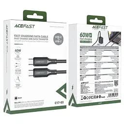 Кабель Acefast C17-03 USB-C to USB-C silicone charging data cable чорний - мініатюра 2