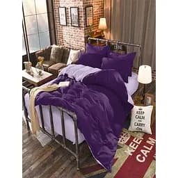 Двухсторонний комплект постельного белья Domikus Микрофибра 200х210 см Acai/Graphite (4829900025345)