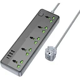 Мережевий подовжувач Borofone BAC4A Lord 5 position socket(1C3A)(EU) чорний