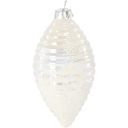 Ялинкова прикраса Chomik скляна білий перламутр овал горизонталь 8 см (BOZ4471)