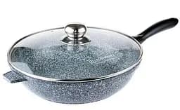 Сковорода глубокая Edenberg EB-8021 2.3 л гранитное покрытие со стеклянной крышкой 24 см