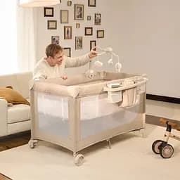 Ліжко-манеж з пеленатором Kinderkraft Leody Up Beige (KCLEODUPBEG00AC) - мініатюра 8