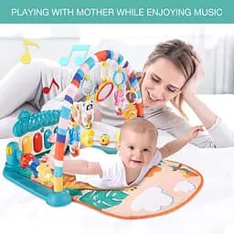 Музичний центр активності eners Baby Gyms Play Mats  Kick&Play Piano Gym Tummy Time — М'який килимок для новонароджених - мініатюра 6