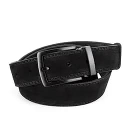 Ремень мужской замшевый со строчкой НС-3423 (120 см) черный