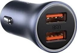 Автомобільний зарядний пристрій Baseus Golden Contactor Pro Dual Quick Charger U+U Gray (CCJD-A0G) [73371] - мініатюра 2