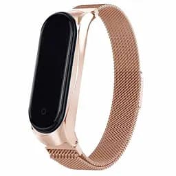Ремешок Milanese Loop Design для Xiaomi Mi Band 5/6 Champagne gold