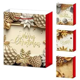 Пакет новорічний паперовий S Merry Christmas, 18x23x10 см, 6 шт. в упаковці, R96637-S