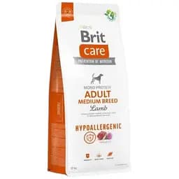 Сухой корм Brit Care Dog Hypoallergenic Adult Medium Breed для собак средних пород, гипоаллергенный с ягненком, 12 кг
