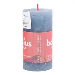 Свічка Bolsius Рустік Shine стовпчик 100x50 мм блакитна (770357) - мініатюра 3