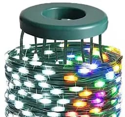Гірлянда кольорова RGB світлодіодна LED кінський хвіст з кільцем на ялинку USB з пультом ДУ 2 метри 10 ниток - мініатюра 4
