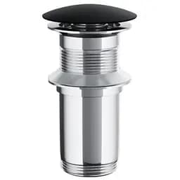 Донний клапан для умивальника Corsan click-clack black без переливу MU03BL, Чорний матовий