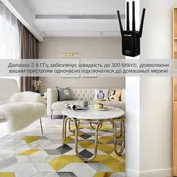 Ретранслятор-маршрутизатор Pix-Link X300R4 300Мбіт/с 2.4 ГГц Чорний (XNDWSW021403B 4326) - мініатюра 6