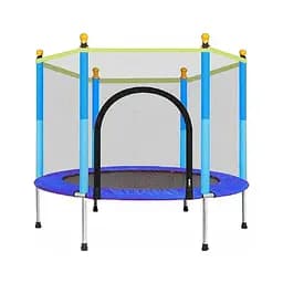 Детский батут BB Producis 140см с защитной сеткой + 6 опорных ножек (Синий)