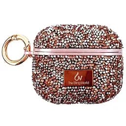 TPU чохол Bling World Rock Diamond для навушників AirPods Pro / Airpods Pro 2 Рожевий