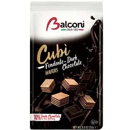 Вафли кубики Balconi с черным шоколадом 250 г
