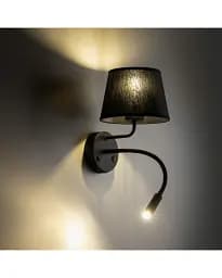 Бра, настінний світильник Tk Lighting 10203 Maja E27+G9 2x15+8W IP20 Bk - мініатюра 2