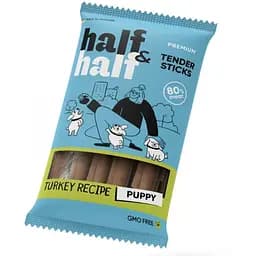 Ласощі для цуценят Half & Half у формі м'ясних паличок з індичкою 100 г