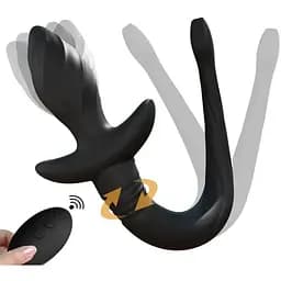 Силіконова анальна пробка хвіст із вібрацією