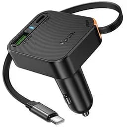 АЗП Hoco NZ18 Guardian PD65W with retractable cable (1USB-A/2C) Black